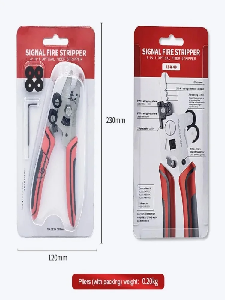 إشارة النار ZSQ-09 9 في 1 الألياف الضوئية المتعرية البصرية ميلر مقص كماشة الأسلاك