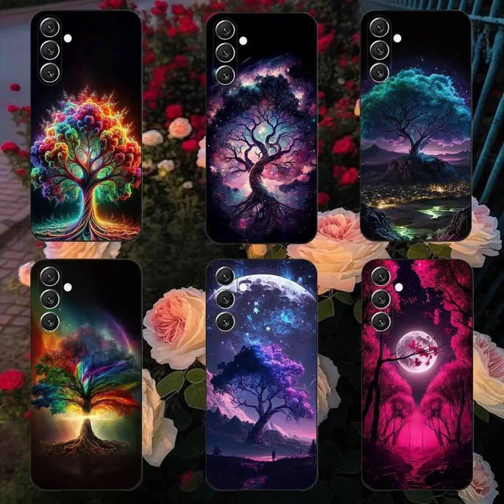 

Tree of Life Space Galaxy Stars Phone Case Phone Case For Samsung Galaxy A13,A21s,A22,A31,A32,A52,A53,A71,A80, Soft Black Shell