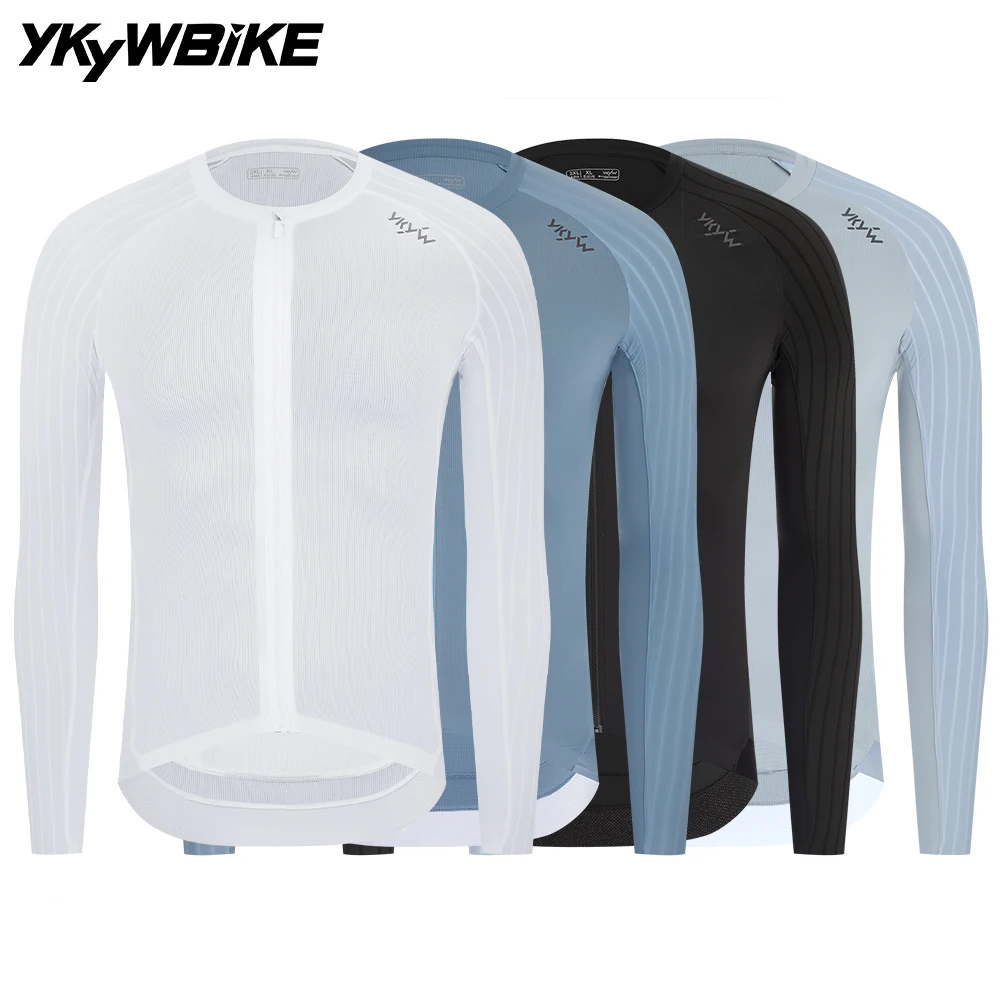 YKYWBIKE Man's Cycling Jersey Long Sleeve 2026 Racing Road Bike Shirt YKK Bicycle Jersey Breathable Aerodynamic Raglan Sleeve