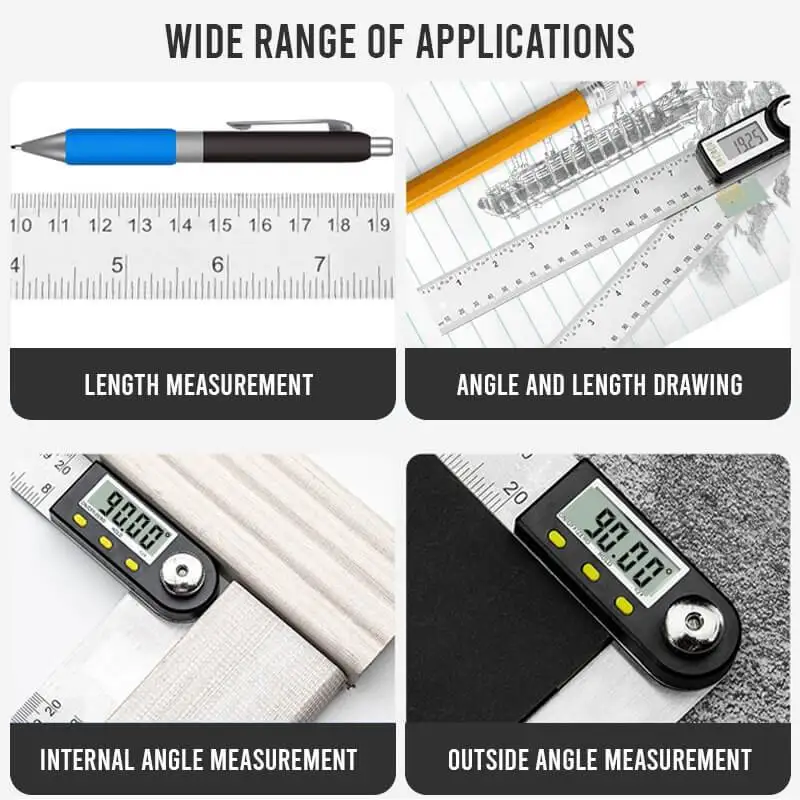 200/300/500mm Digital Protractor Angle Ruler Finder Meter Steel Goniometer Inclinometer Electron Woodworking Measuring Tool