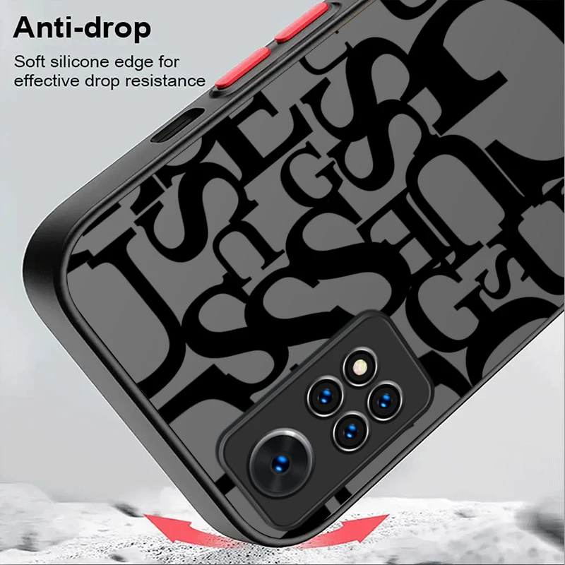 Matte Case For Xiaomi Redmi Note 14 13 12 11 Pro Plus 5G 12S 11S 10S 10 9 Redmi 14C 13C 12C 12 4G A3 A3X Luxury Letters Funda