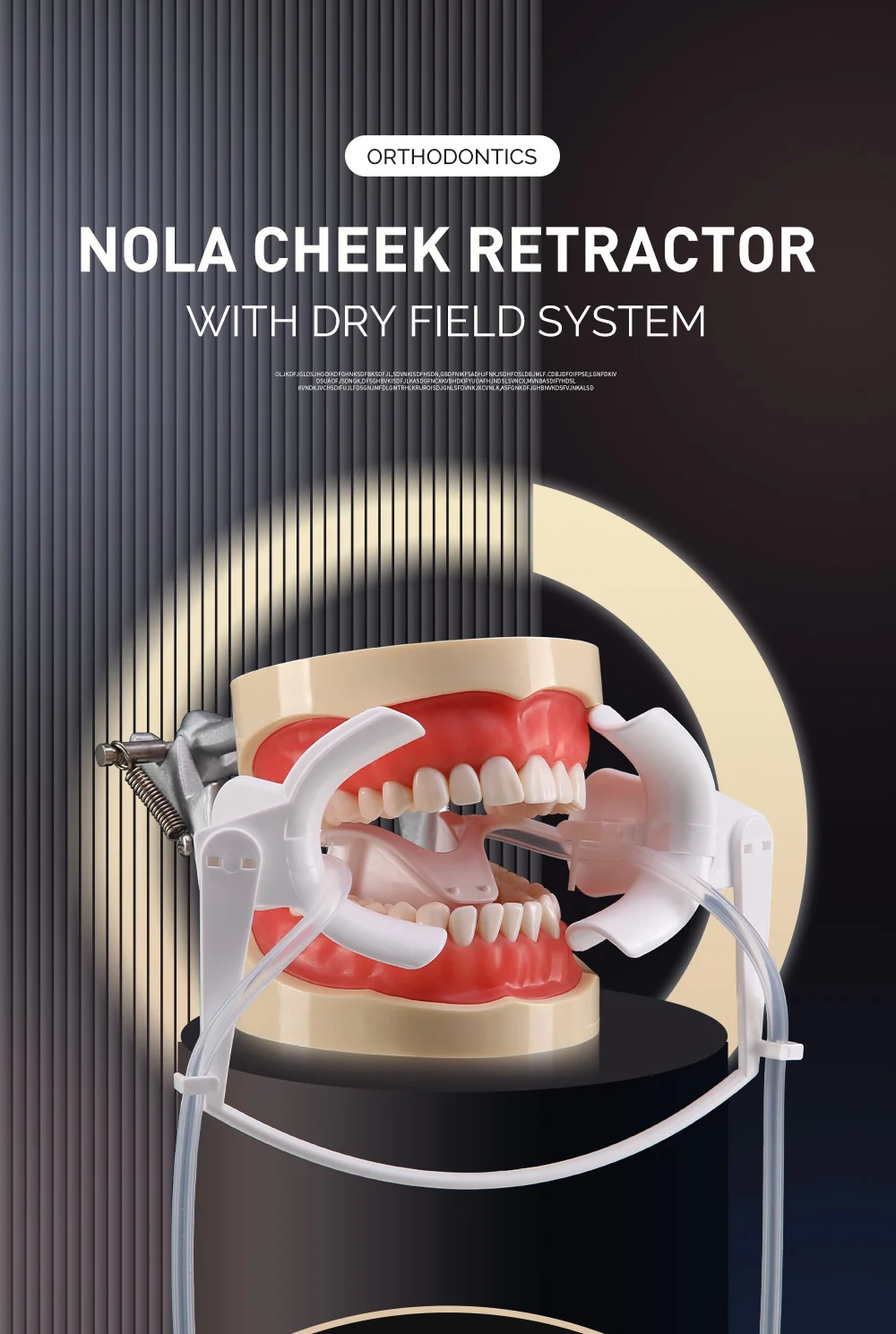 AZDENT Dental-Mundöffner mit Speichelsauger, kieferorthopädischer Nola Lip Cheek Retractor, verstellbares Labor-Trockenfeldsystem – Detail 1