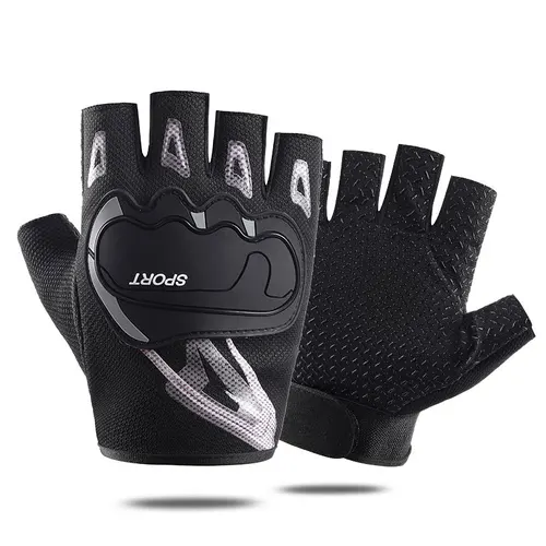 Imagen 2 del producto Guantes tácticos para ciclismo al aire libre, guantes transpirables de medio dedo para bicicleta, guantes antideslizantes para hombres y mujeres, guantes de gimnasio a prueba de golpes