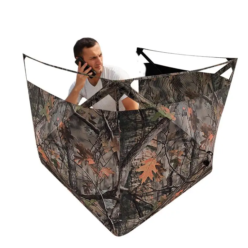 

Hunting Tent Turkey Hunting Mesh Camouflage Ground Blind Three-Sided Quick Setup Deer Blinds Tent Outdoor Gear Accessories