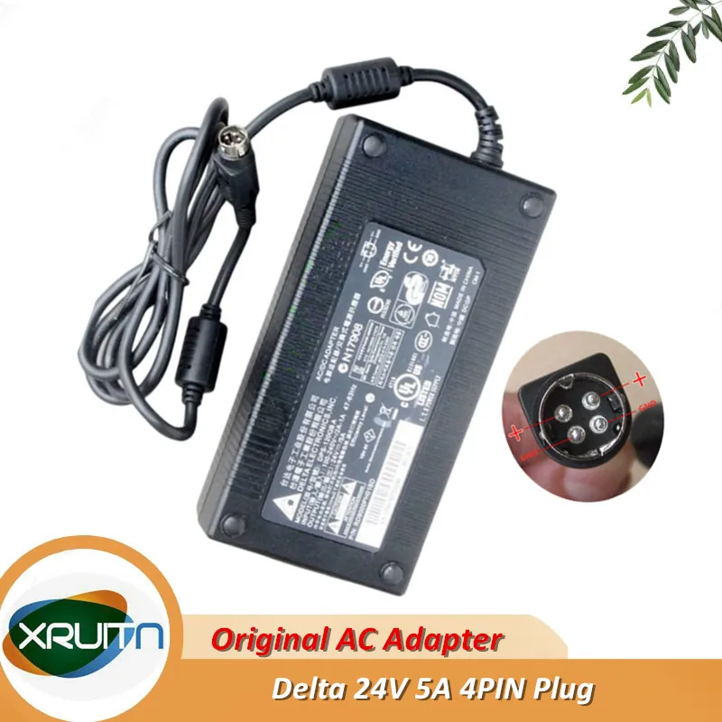 Original Delta Electronics DPS-120QBA 24V 5A 4-Pin DIN AC/DC Adapter Power Supply DPS-120AB-3 120W Charger Genuine