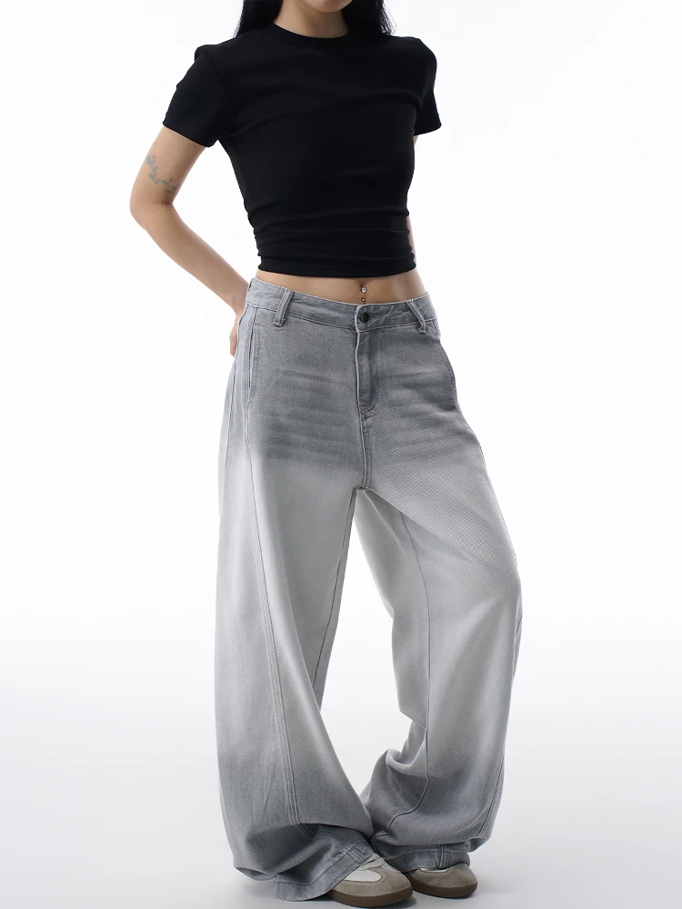 

ZHISILAO New Baggy Full Length Jeans Women Casual Vintage High Wasit Wide Leg Straight Denim Pants Streetwear 2025