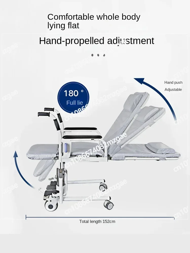 Paralysis  Disability Patient Transfer Chair Lifting Nursing Shift Portable Folding Rollator Rolling Chair Can Sit and Down