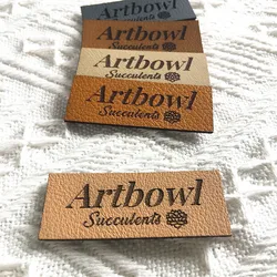 30pcs Sewing labels for handmade items Personalized leather logo tags for clothing knitting Custom laser rectangle crochet label