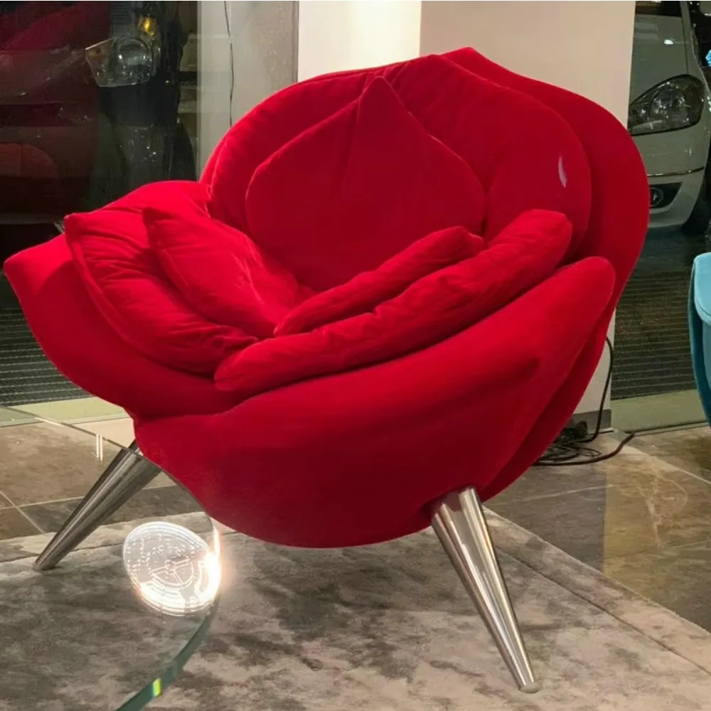 

Factory Direct Rose Chair Single Sofa Recliner for Home Hotel Bedroom Apartment Elegant Indoor Furnished Rose Chair