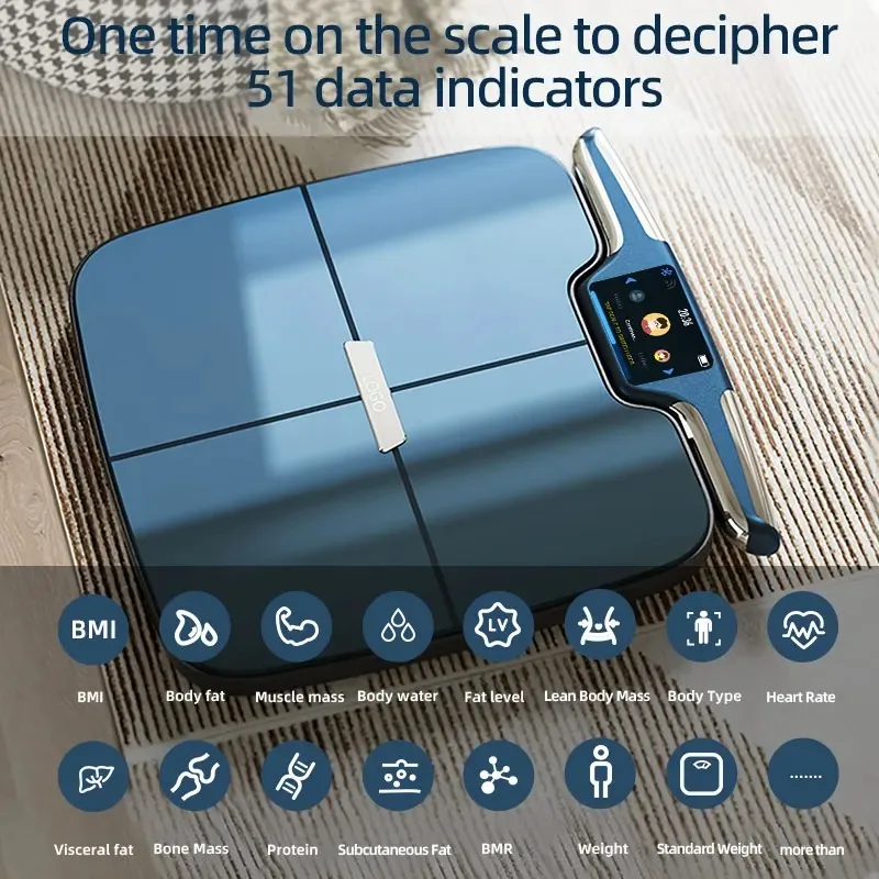 تكوين وظيفي لدهون الجسم، مقياس Bmi الذكي بوزن 180 كجم، محلل الدهون في الجسم، مقياس ذكي