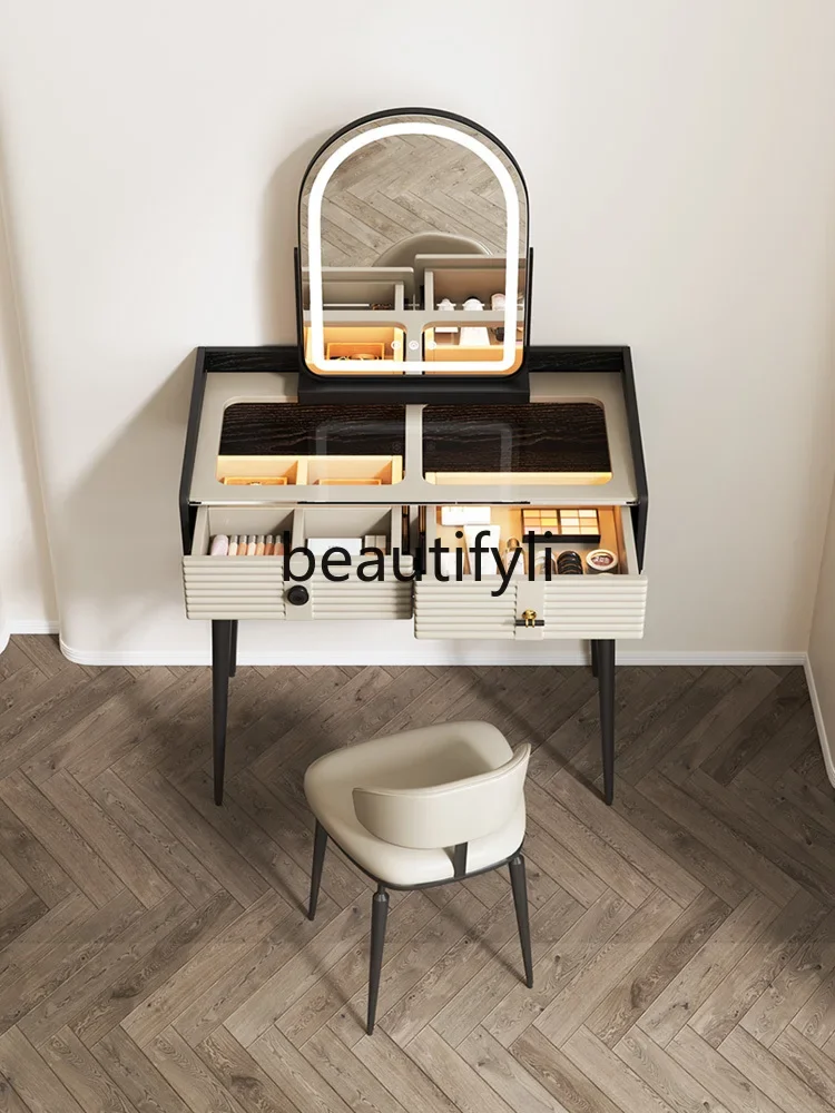 

Italian minimalist dresser small solid wood bedside small cosmetic table small apartment bedroom 50cm7446