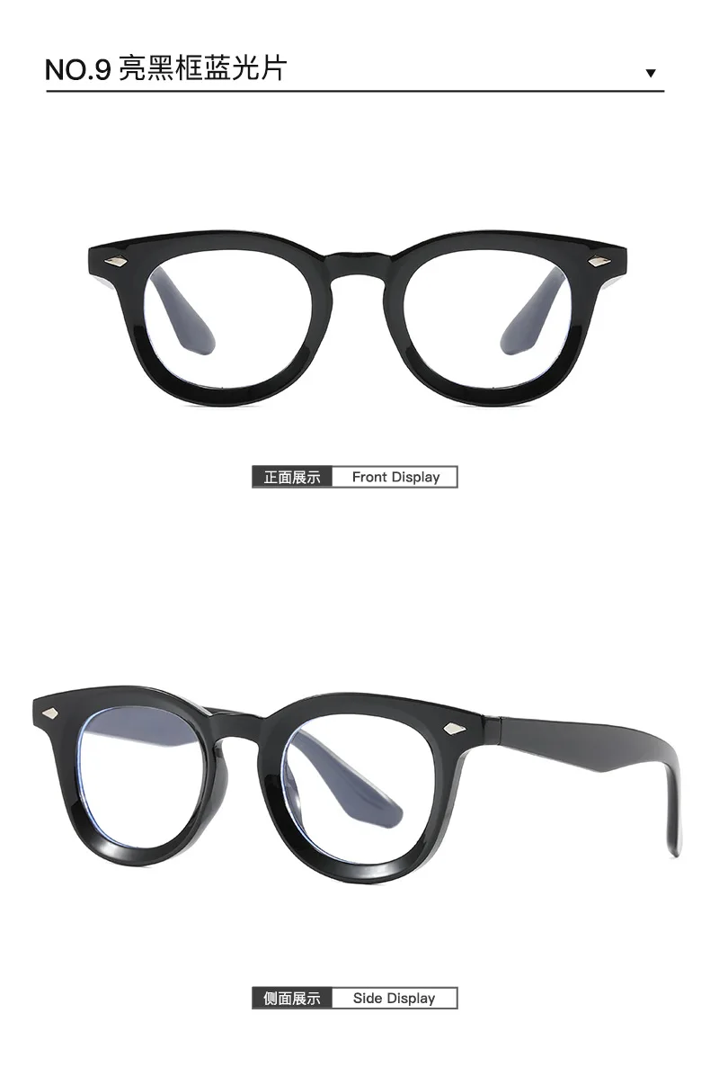Retro Runde Männer Sonnenbrille Mode Klare Ozean Objektiv Shades UV400 Frauen Trend Nieten Gläser – Detail 14