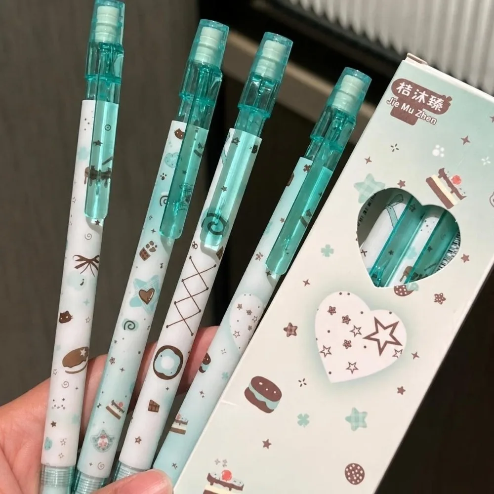 4pcs 0.5mm 2B Lead Mechanical Pencil Set Break Resistant Kawaii Stationery Automatic Pencil Non-sharpening Pencil Students