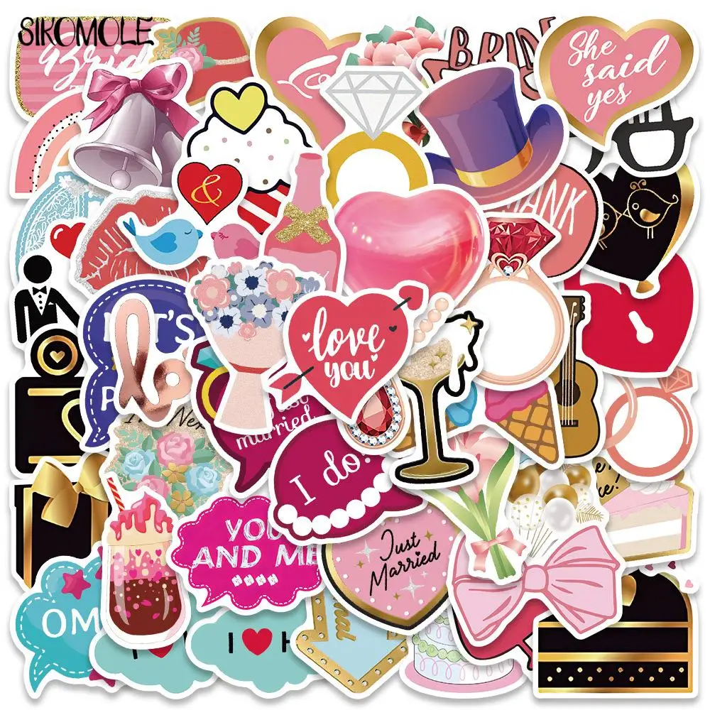 10/30/52PCS san valentino matrimonio amore adesivi Kawaii fai da te per bambini viaggio bagagli chitarra Skateboard Graffiti Sticker decalcomanie