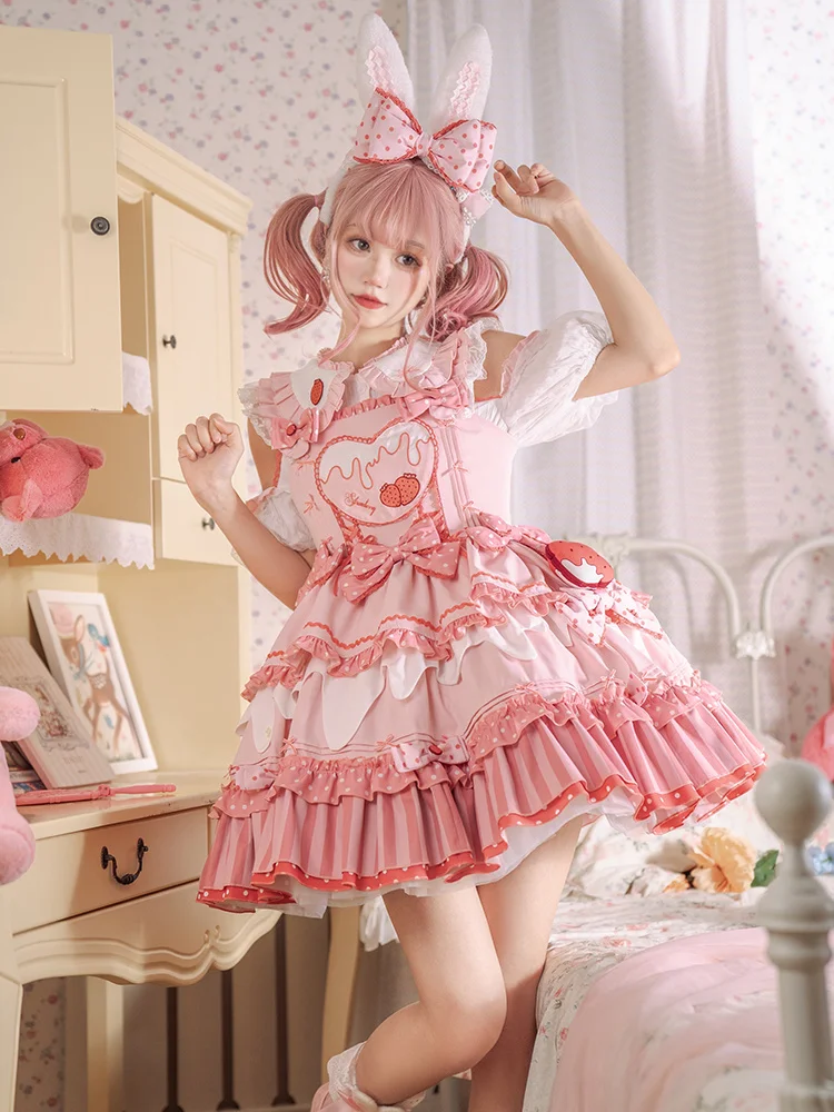 Vestido gótico japonés de Lolita para mujer, vestido azul de encaje con lazo Kawaii, vestido de princesa de manga larga, disfraz de Halloween, regalo para niñas