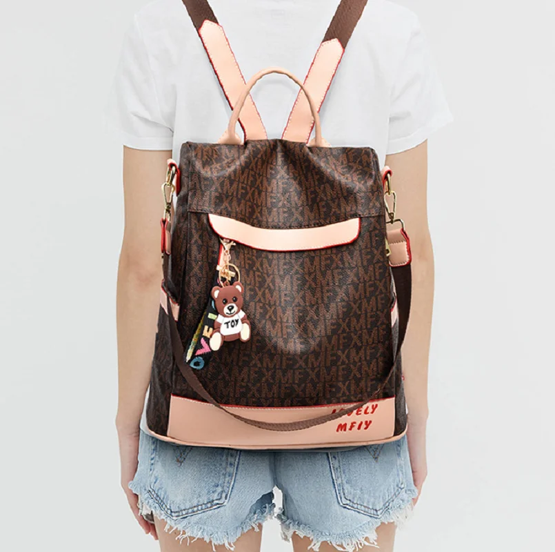 

New Luxury Fashion Backpack New Women Pu Leather Shoulder Bags Large Capacity School Bag Leisure Anti theft Travel Backpacks