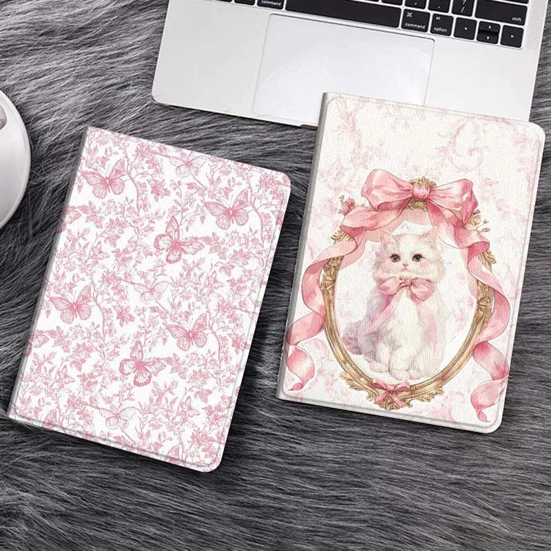 

Pink Floral Butterfly Cartoon Tablet Case For Samsung Galaxy Tab S7 S8 S9 S10 FE Lite Gift