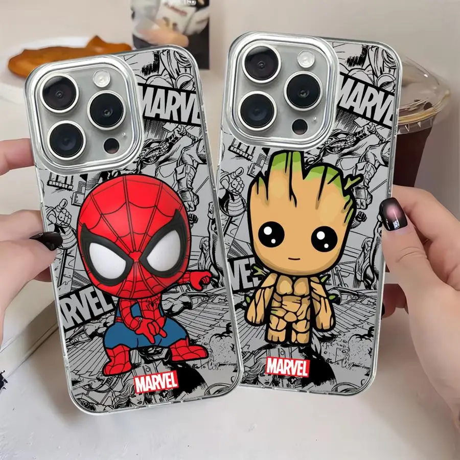 Phone Cover Case for Apple iPhone 17 pro max Air 14 11 14 Plus 12 16 15 13 Pro Cartoon Marvel Groot Spiderman