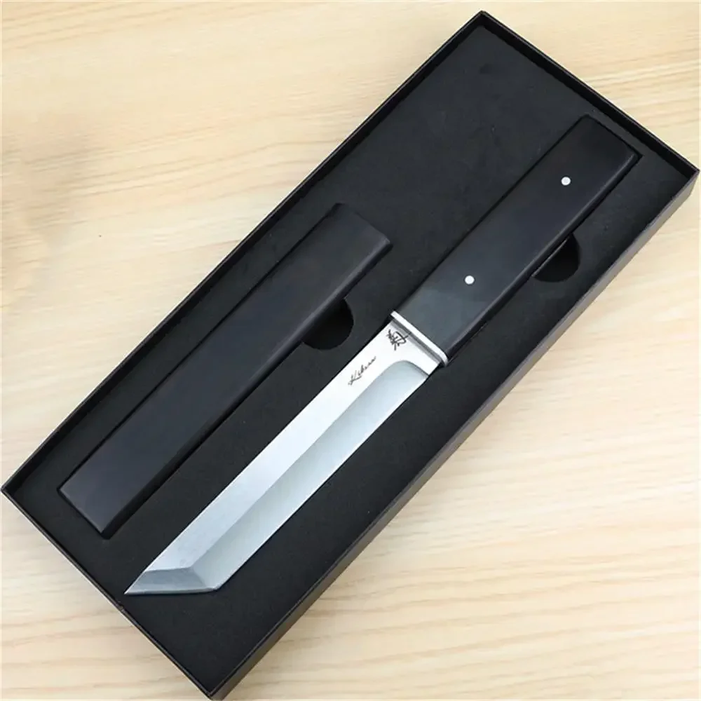 

1pc High Hardness Outdoor Straight Knife, Sharp Portable Pocket Camping Knife With Scabbard For Outdoor Cooking, Hiking And More