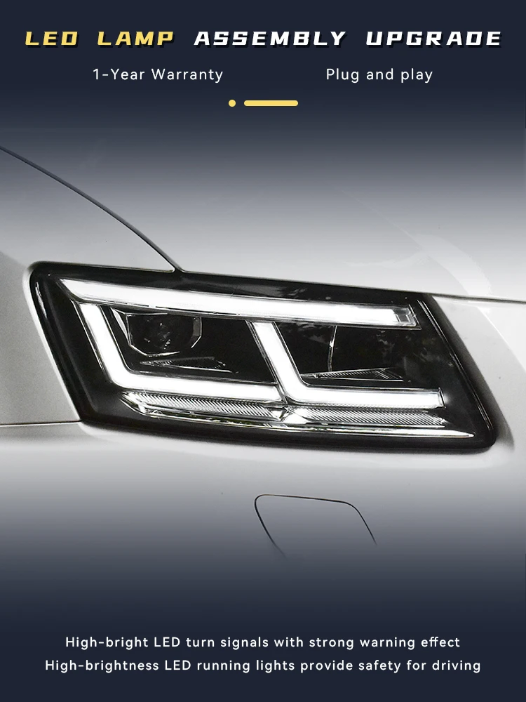 أضواء السيارة لأودي Q5 2008-2018 كامل LED المصابيح الأمامية الجمعية ترقية العارض عدسة DRL ثنائية زينون إشارة الجبهة ملحقات المصابيح