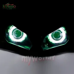 Fit For Kawasaki Ninja 636 ZX6R 2013 - 2018 HID Headlight Motorcycle Headlamp Angel Eyes ZX636 ZX 6R ZX-6R 2014 2015 2016 2017