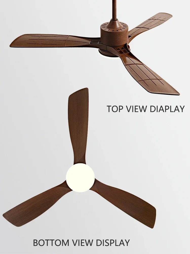 White Black Wood Ceiling Fan with 24W LED Light 3 ABS Blade 36/42/52 Inch Pure Copper DC 30W Motor Support Remote Control