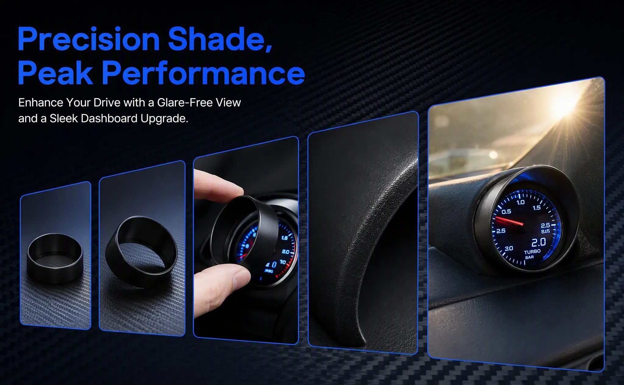 Instrument Visor Gauge Cap Dashboard Protector Sunshade Cover Modified Baffle Car Gauge Practical Easy Install Durable Metal