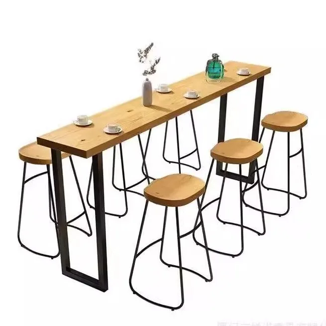 

Solid wood bar desk, bay window by the window for leisure, long table, balcony