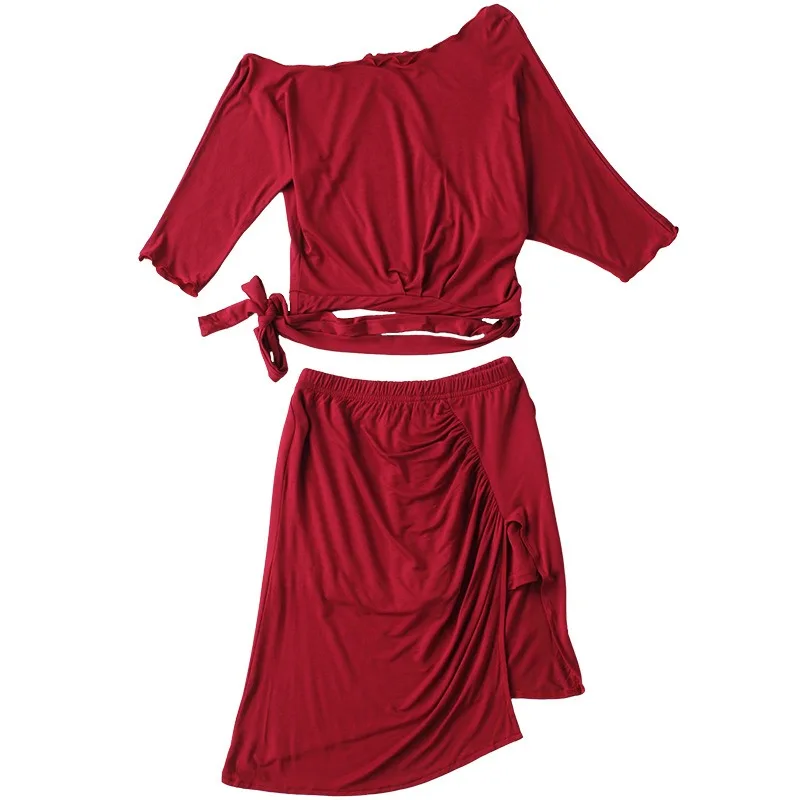 Customized Belly Dance Costume Practice Dress Sexy Slanted Shoulder Modal Short Skirt Adult Female Beginner Oriental Dance Dress