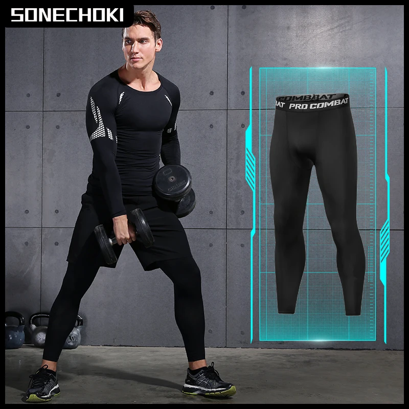 

Compression Pants Men Gym Leggings Sport Training Dry Fit Running Tights Fitness Basketball Jogging Workout Trousers Male