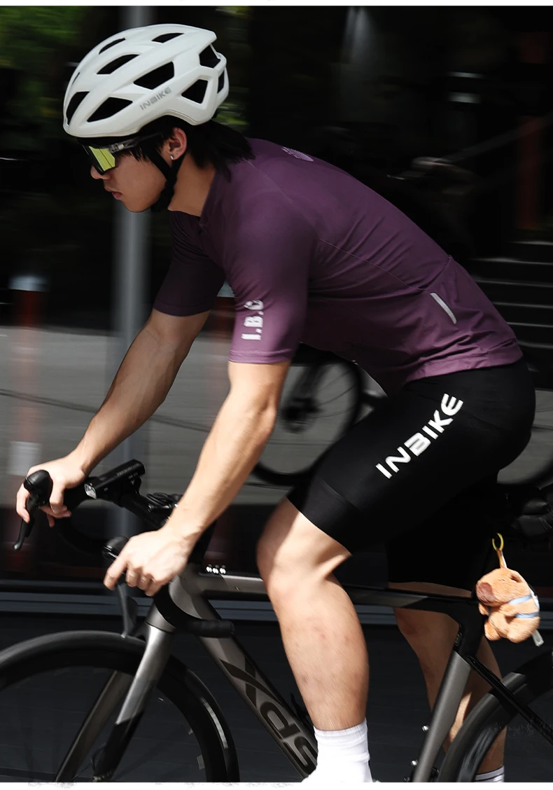 INBIKE Radtrikot Sommer Herren Kurzarm Atmungsaktiv Hochelastisch Rennrad-Shirt Schnelltrocknend Feuchtigkeitsableitend Fahrradbekleidung – Detail 15