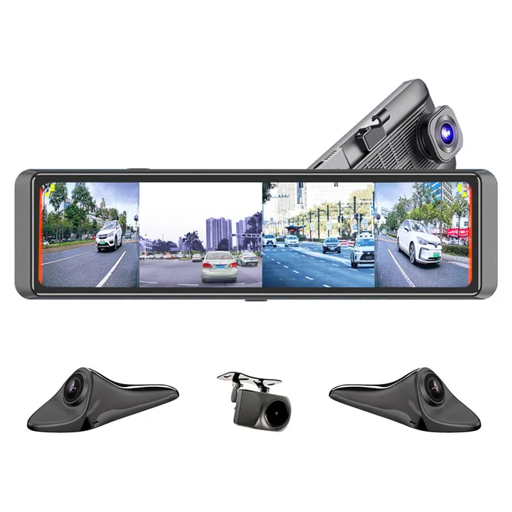 

4 Channel Recording 360 Degrees Dash Cam 11.26" Rearview Cameras for Car Touch Screen Video Recorder Rear View Dash Cam