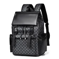 Luxury Business Men's Backpack Large Capacity Leather Travel Backpack Casual Student School Backpack Waterproof Man Laptop Bag