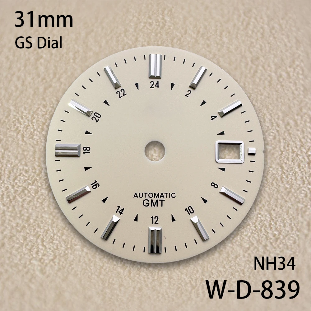 31mm S/GS Logo GMT Dial Fit NH34/NH35 Japanese Movement Suitable For 39.5mm Watch Case Watch Modified Accessories