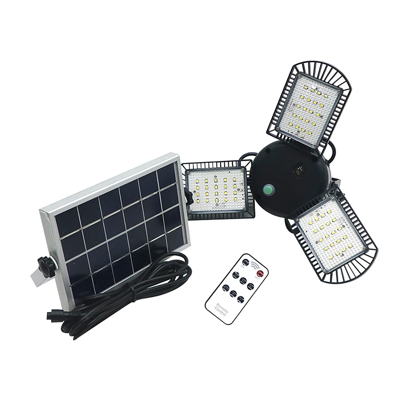 

Solar Garden Lamps 3 Lamp Head Adjustable Lightness With Remote Control 2/4/6 Timer Outdoor Waterproof