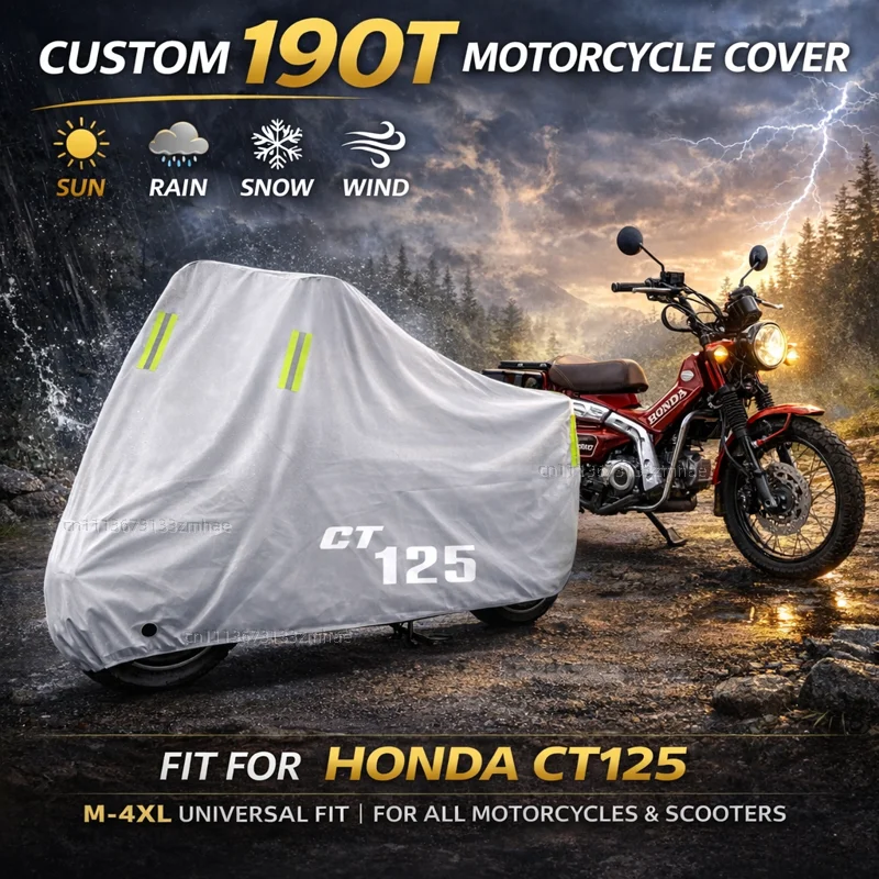 

For HONDA CT125 CT 125 2020 2021 Universal Motorcycle Cover Waterproof Heavy Duty Outdoor Rain Dust Sun Protector