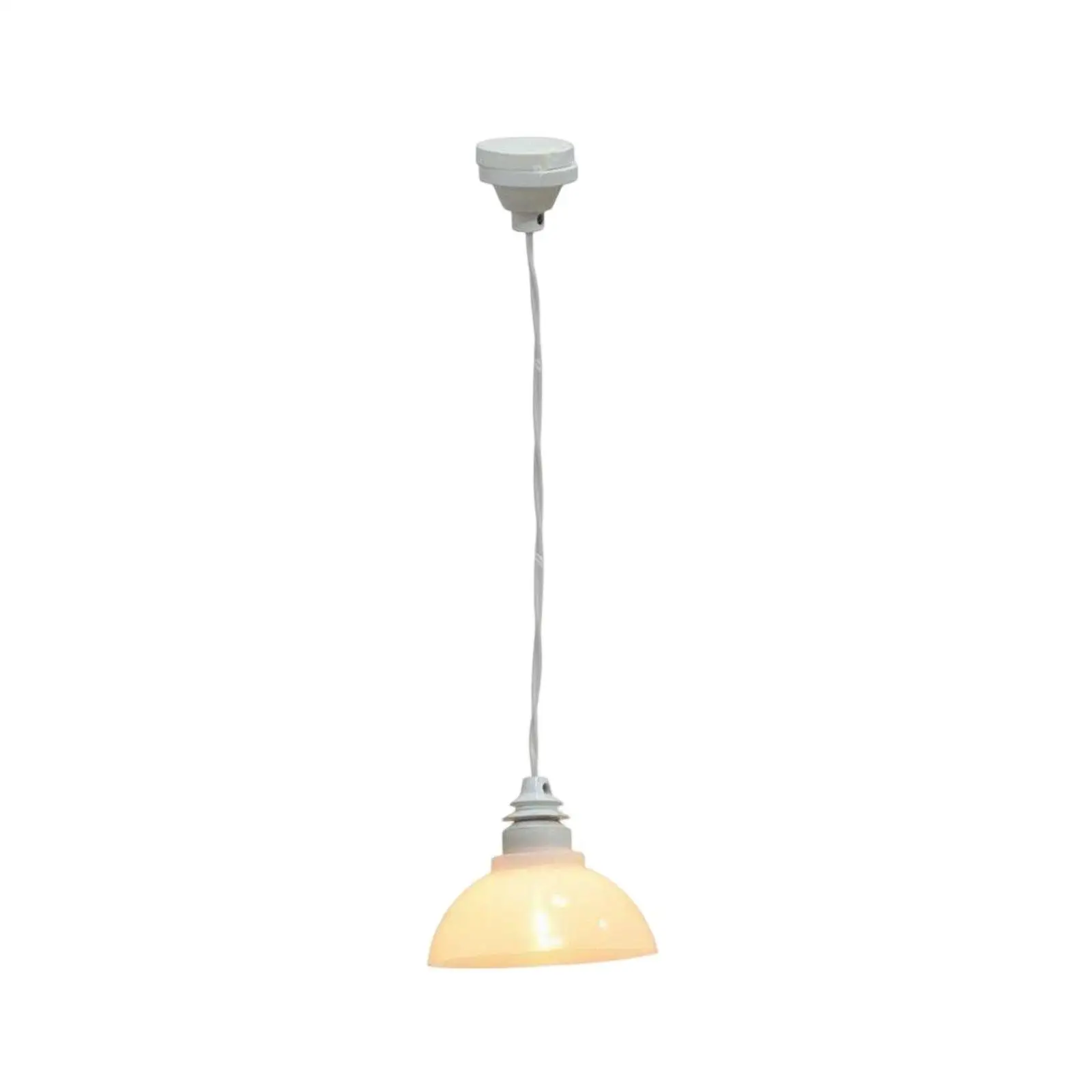 Dollhouse Pendant Light Realistic Detail 1:12 Scale Pendant Light Easy to Match Tiny White Dome Lamp for Model Makers