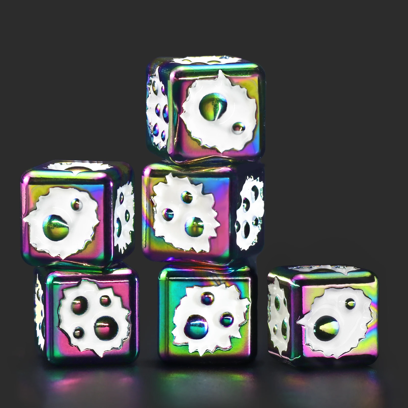 Metal D6 Dice, 6 Si… - image