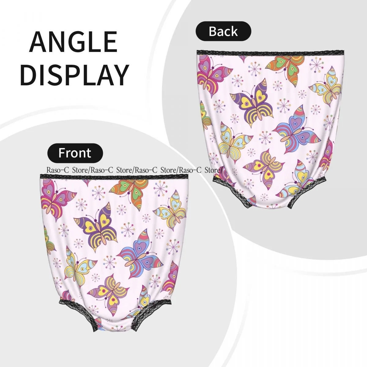 Colorful Butterflies Pink Background Grandma Underwear Interesting Prank Funny Gift Panties