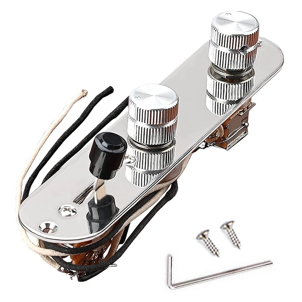 Prewired Guitar Control Plate Assembly,Loaded 3-Way Blade Switch Push Pull Potentiometer Excellent Pot Speed Knobs