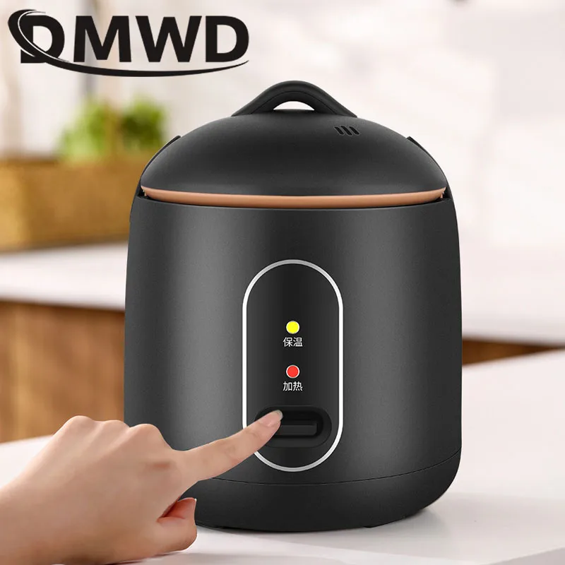 DMWD 1.2L Mini Electric Rice Cooker Multi-function 1-2 People Porridge Soup Small Cooking Machine Non-Stick Food Steamer