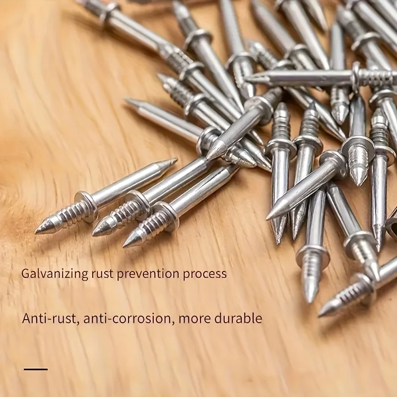 200pcs Double-Head Nails Seamless Nail Fastener Skirting Thread Drilling Nail For Skirting Line Wood Cement Hardware ﻿