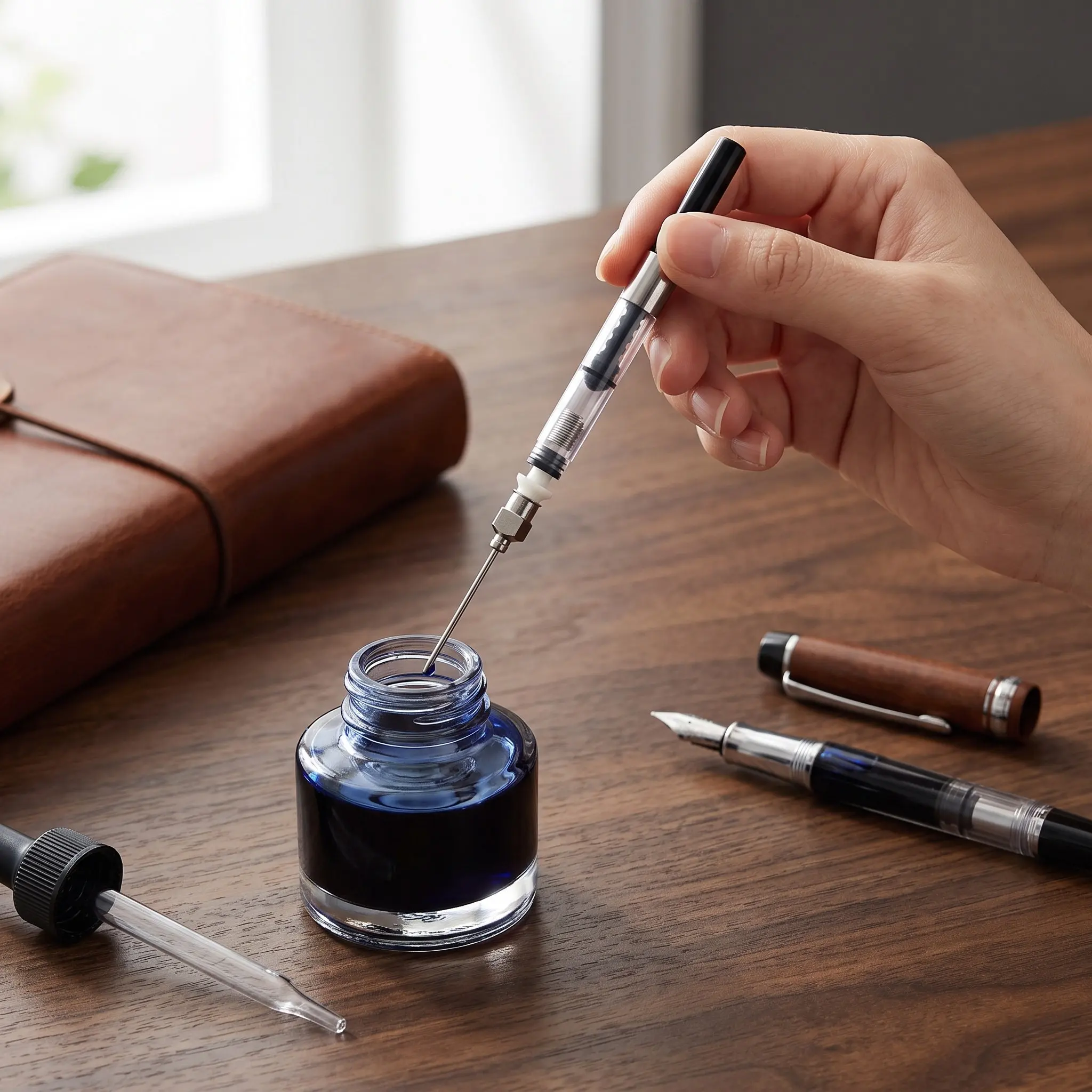 20Pcs Fountain Pen Ink Syringe Converter Precise Dosing Refill Absorber Anti-Drip Cartridge Transfer Tool for Students Hobbyists