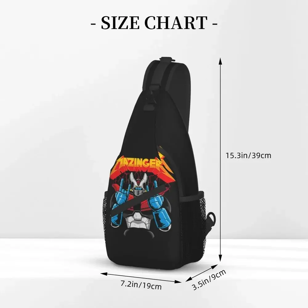 Customized Mazinger Z Sling Bags Men Cool UFO Robot Anime Shoulder Chest Crossbody Backpack Cycling Camping Daypack