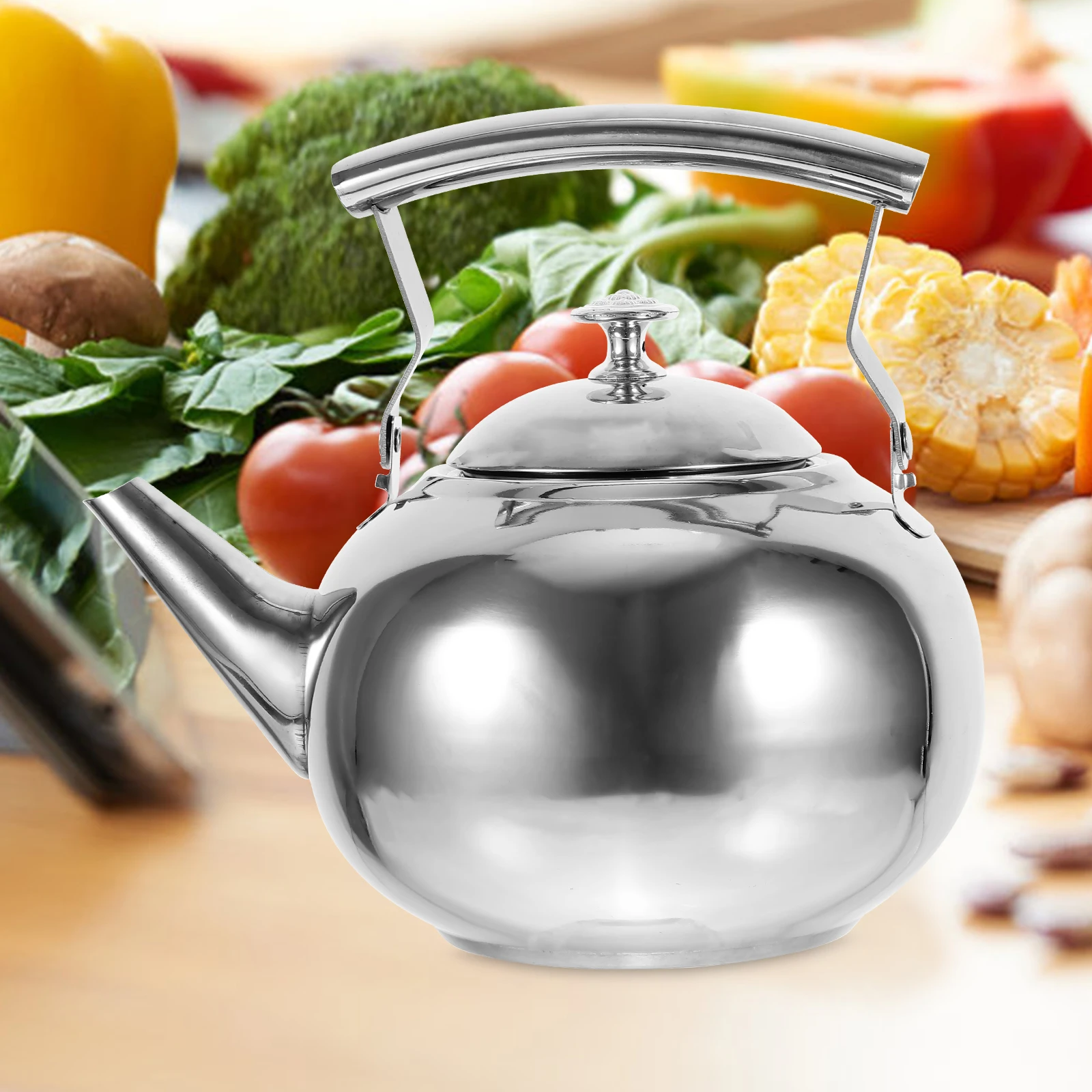 

2L Stainless Steel Tea Pot With Strainer Heat Resistant Kettle For Home Use Portable Lightweight Boiling Teakettle Gas