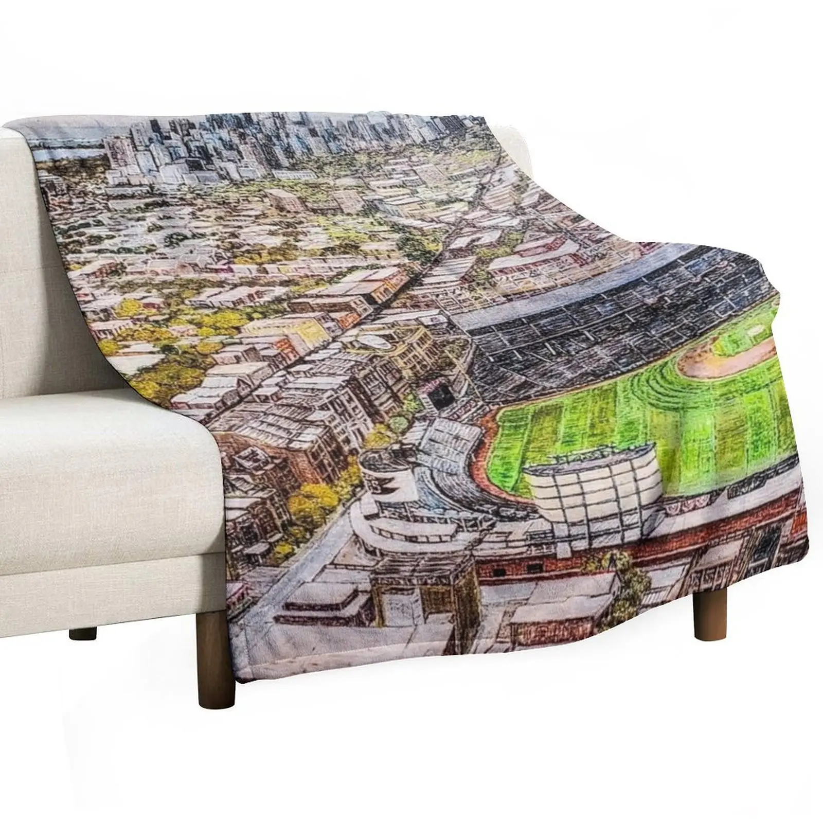 Wrigley Field 2020 Throw Blanket Soft Plaid Vintage Thermals For Travel Blankets