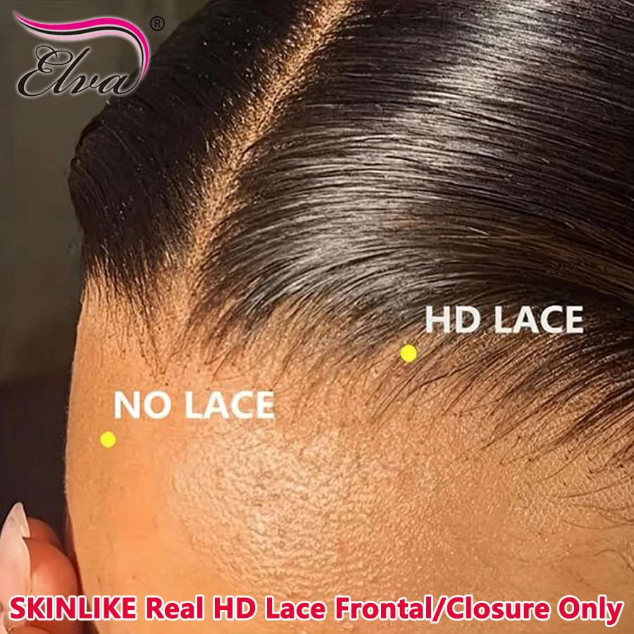 Elva HD Lace 5x5 6x6 13x4 13x6 HD Lace Frontal Only Melt Skin Straight&Body Wave Hair Pre Plucked invisible HD Lace Closure Only