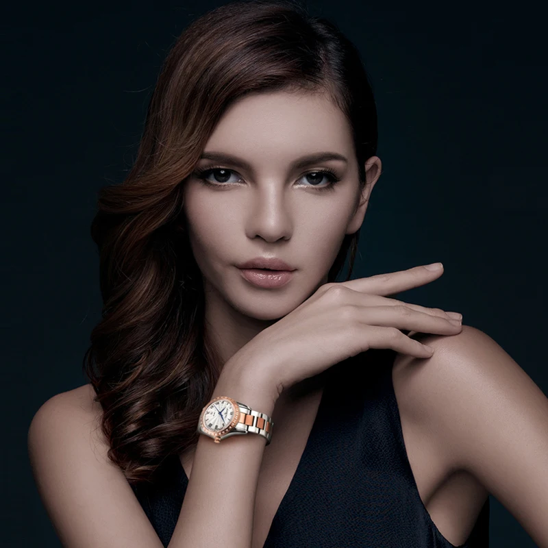 CARNIVAL Brand Mechanical Watch for Women Ladies Luxury Automatic Movement Wristwatches Waterproof Rose Gold Silver Reloj Mujer