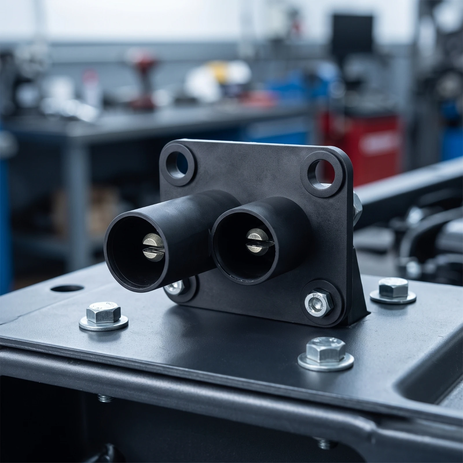 Low Profile Automotive Connector Socket with Plate 2 Core Fiche for Custom Wiring and Emergency Start Ports