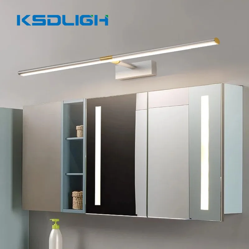 Novo led vanity luz nórdico moderno banheiro espelho de luz para o hotel banheiro casa imagem iluminação da lâmpada parede luminárias AC85-265V